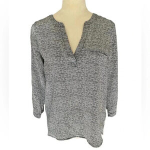 Joie‎ Silk Blouse 3/4 Sleeves Black Women Top Size XS